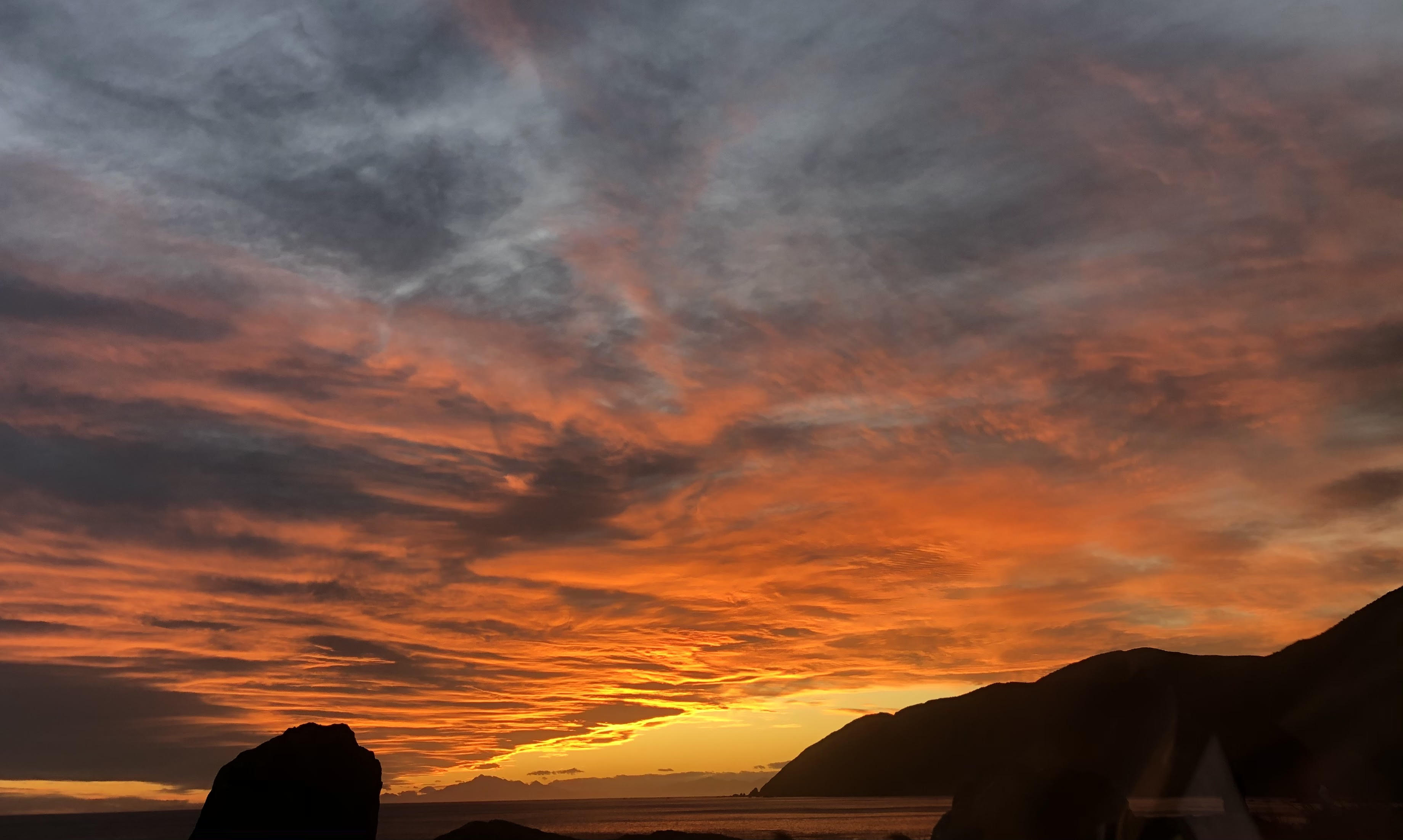 The devil's gate at sunset. A deep sunset.