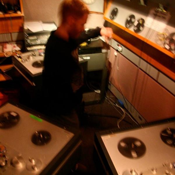 Dan Beban working with tape loops and reel to reels