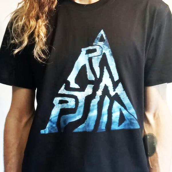 Black T with blue image