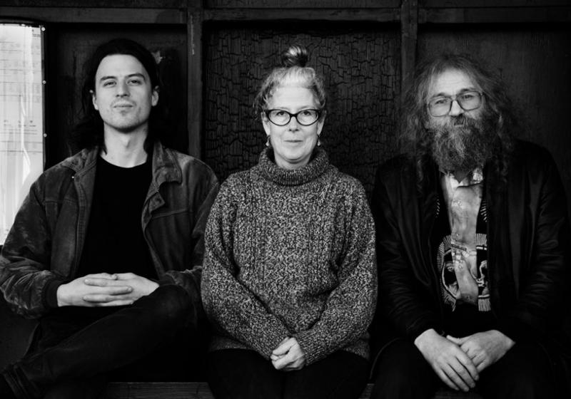 Francisca, Gabe, and Mick. Balck and white photo