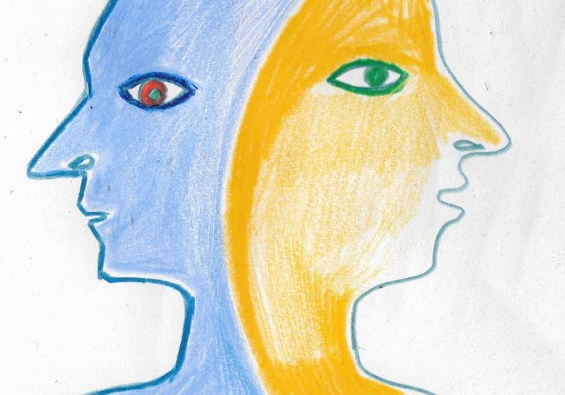 two faces making one head