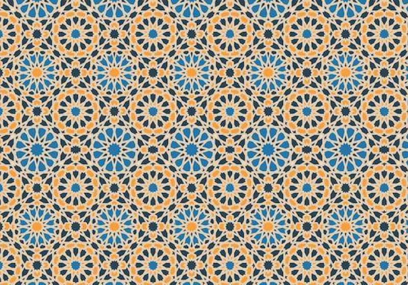 A tessellating tile mosaic