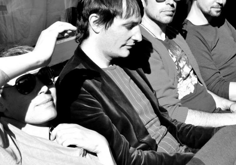 black and whit press shot of the band