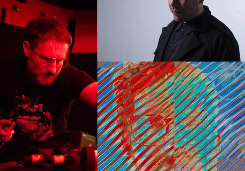 Photos of the three artists collaged together