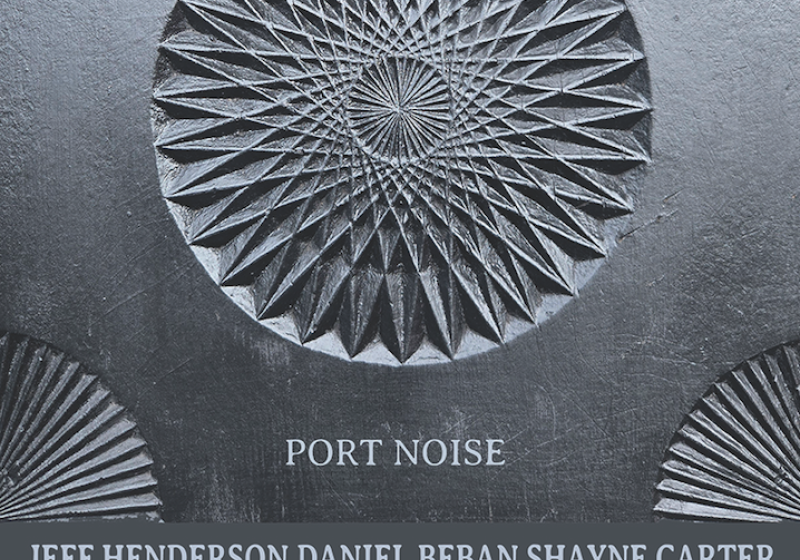 Farewell Spit poster with a geometric kaleidoscope-type circle 