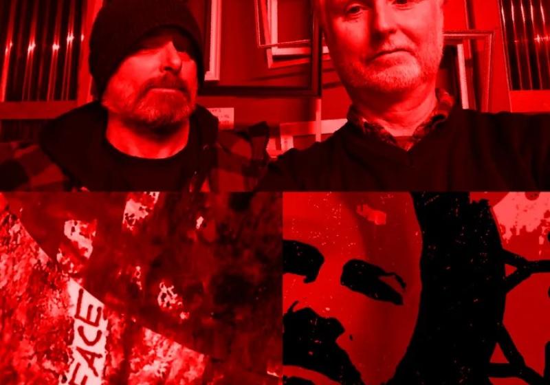 A collage of photos featuring Cookie Brooklyn & Pi Pi Sha, Ceramic and Fizzface with a red filter overtop