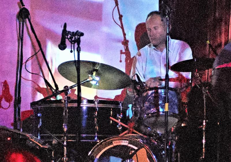 Peter Stapleton playing the drums