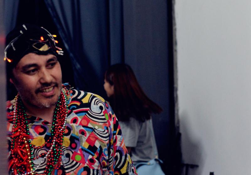 Riki Pirihi in colourful costume