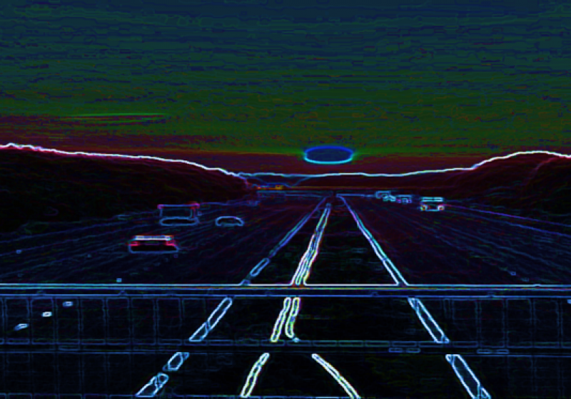 A heavily filtered picture of a motorway