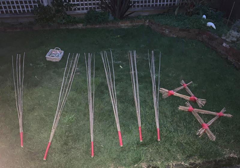 Bamboo being prepared