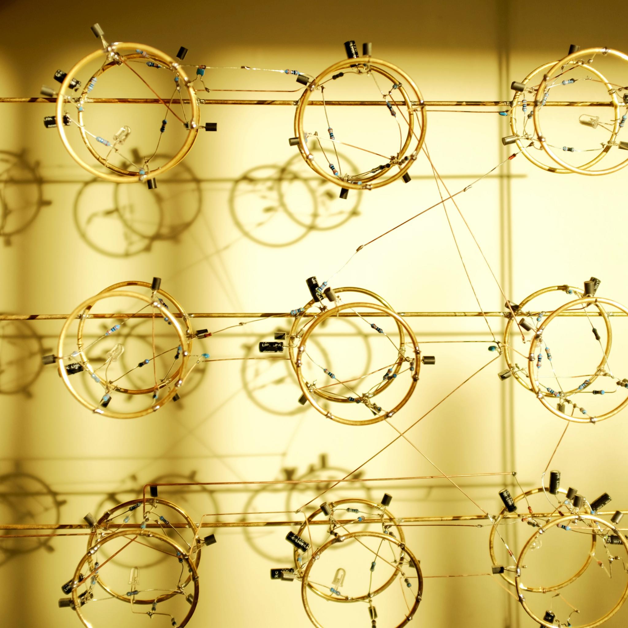 brass and electronic sculptural composition 2023