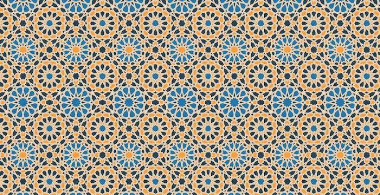 A tessellating tile mosaic