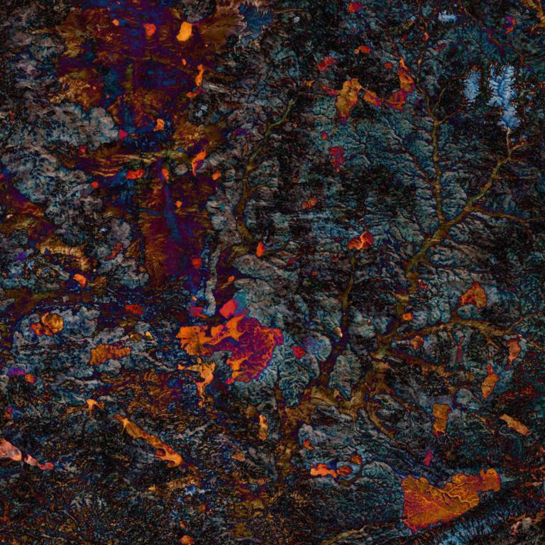 Patterns that look almost like lava bubbling to the surface of cracked ground.