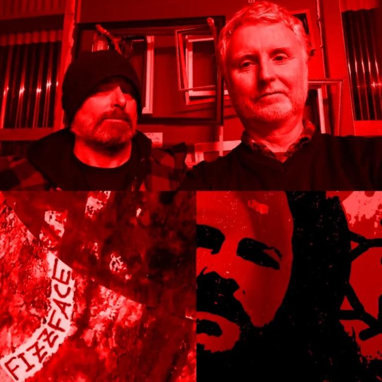 A collage of photos featuring Cookie Brooklyn & Pi Pi Sha, Ceramic and Fizzface with a red filter overtop