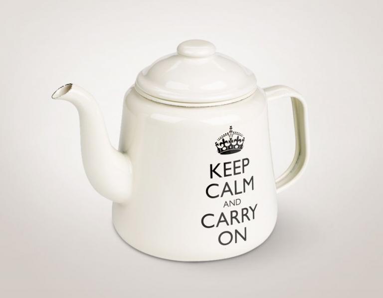 keep calm and carry on teapot