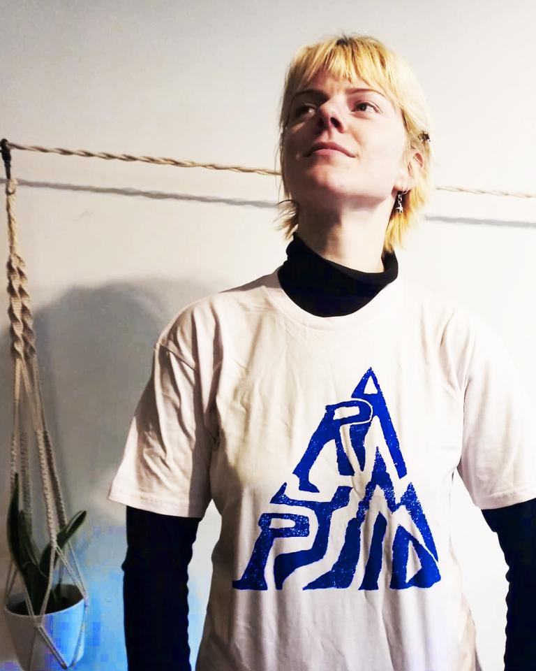 Pyramid Club t-shirt worn by Emma Bernard