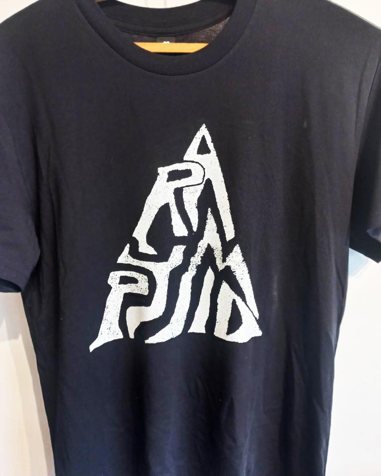 Black T with white image
